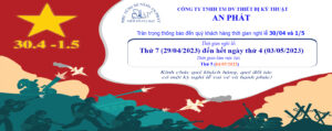 Phụ tùng xe nâng An Phát Thông báo nghĩ lễ 30-04