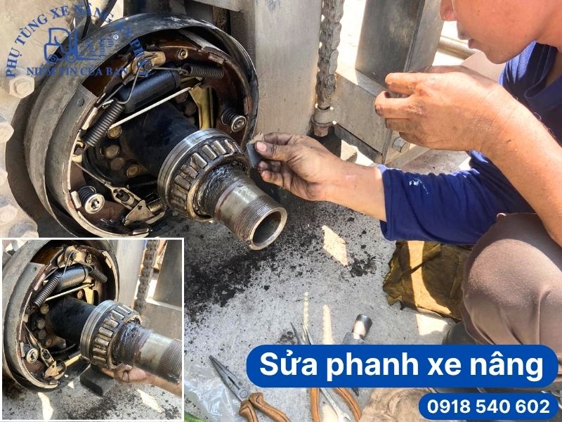 Sửa phanh xe nâng không ăn hiệu quả