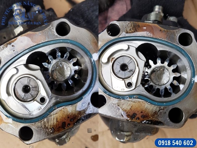 Tiết kiệm phí sửa bơm thủy lực xe nâng với cách làm cực dễ 9 Phóng to hình ảnh bơm thủy lực đã qua xử lý bụi bẩn