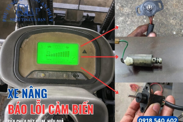 Xe nâng báo lỗi cảm biến