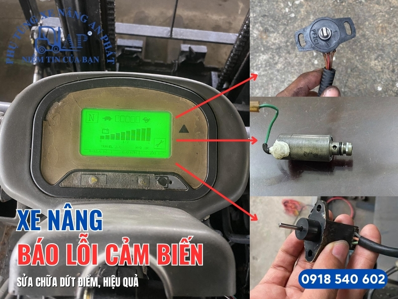 Xe nâng báo lỗi cảm biến