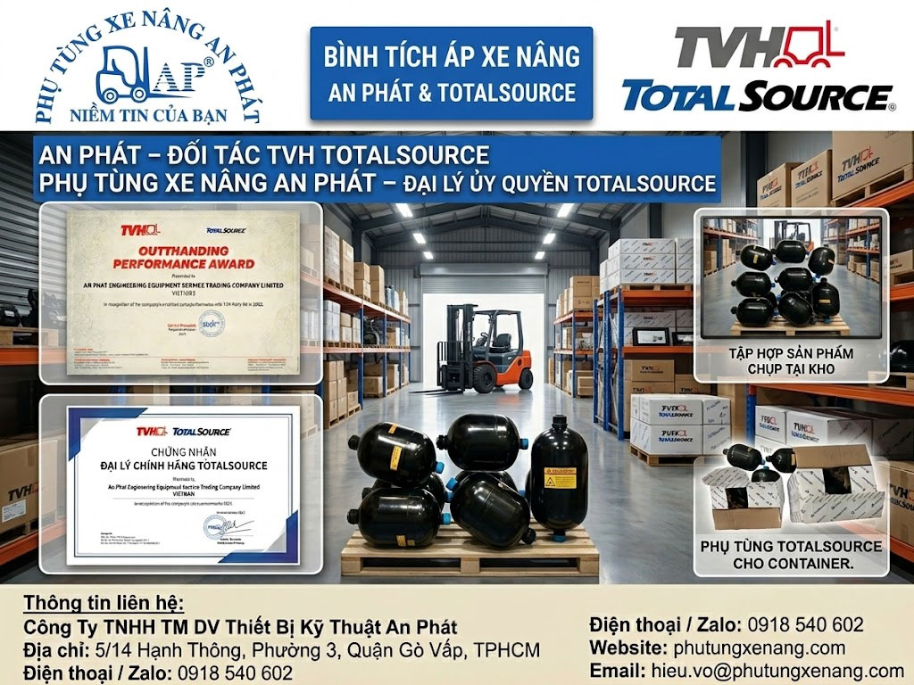 Bình Tích Áp Xe Nâng Kalmar Chính Hãng TotalSource | An Phát 11 Bình tích áp xe nâng Kalmar chính hãng TotalSource
